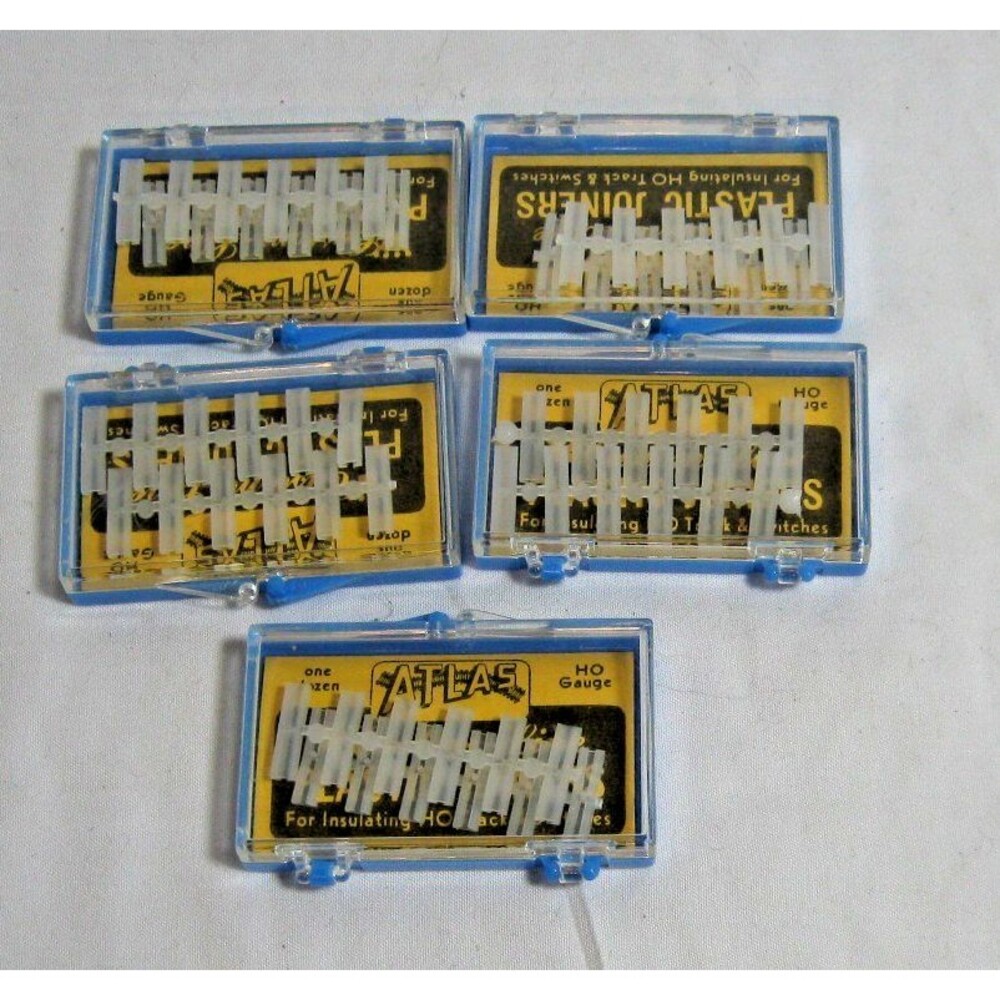 VINTAGE set of 5 ATLAS HO SCALE CUSTOM LINE PLASTIC JOINERS 12 PCS - NEW